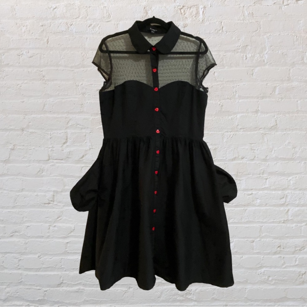 133. SHEEN Pin-Up Style Black Swing Dress - Womens Size 12 - Picture 4 of 8